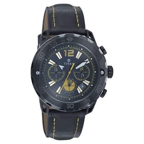 Buy Online Titan Quartz Chronograph Black Dial Watch for Men ...