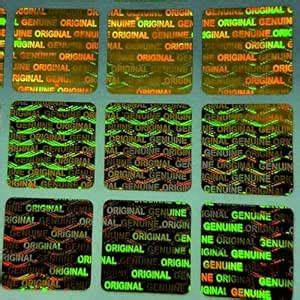 Sehgal Hologram Silver Stickers Square Shape Original Printed 10 Sheets ...