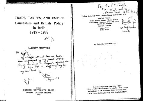 Trade, Tariffs, and Empire: Lancashire & British Policy in India (PC41 ...