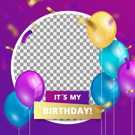 Gradient birthday facebook frame for profile pic | Free Vector