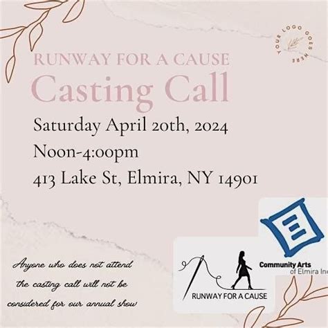 Runway for a Cause Model Casting Call, 413 Lake St, Elmira, 20 April ...