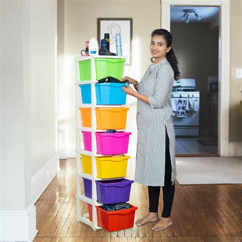 PARASNATH Boxo 7 Layer (Multicolour) Multi-Purpose Modular Drawer Stor