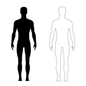 Solid black and outline man silhouettes isolated vector illustration ...