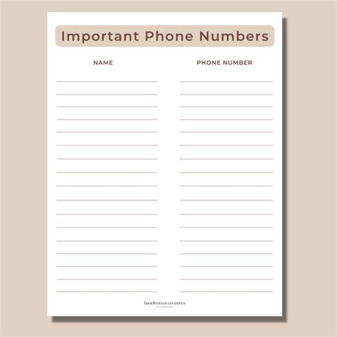 Phone Numbers List