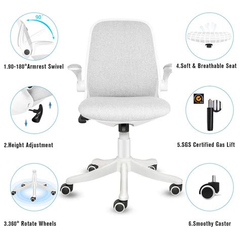 YU YUSING Desk Office Chair Flip-up Armrest Ergonomic Computer Chair 30 ...