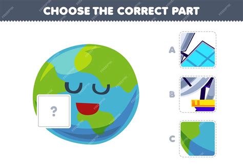 Premium Vector | Education game for children choose the correct part to ...