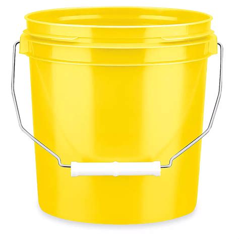 Plastic Pail - 1 Gallon, Yellow S-17941Y - ULINE