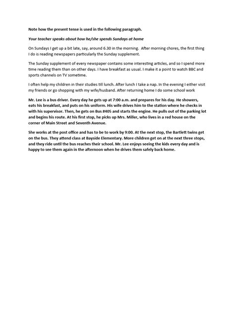 Image result for Simple Present Tense Paragraph