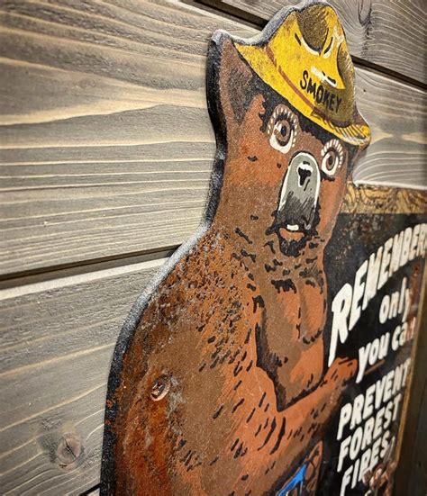 SMOKEY THE BEAR Vintage Faux Metal Sign - Etsy