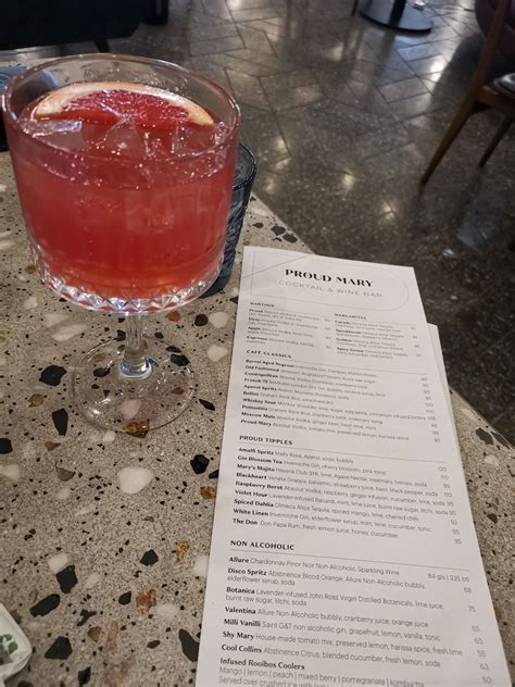 Menu at PROUD MARY restaurant, Johannesburg, The Bank