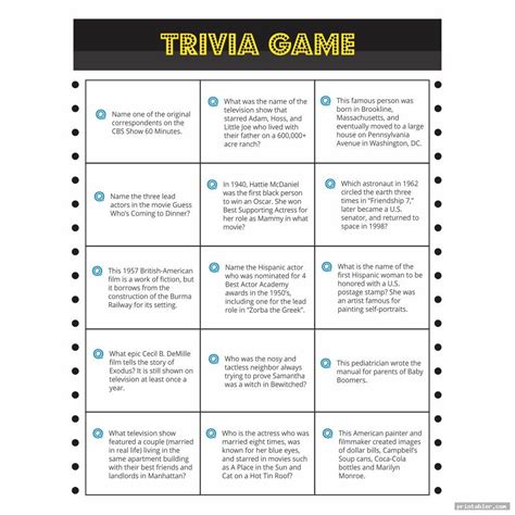 Printable Trivia For Seniors Free printable Trivia For Seniors Playing ...
