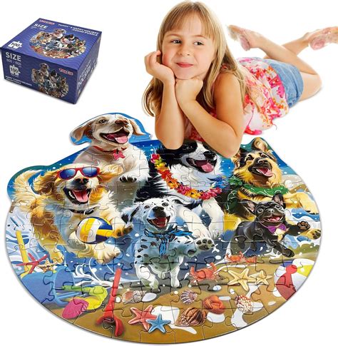 Amazon.com: TALGIC Puzzles for Kids Ages 4-6, 100 Piece Puppies Kids ...
