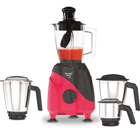 Buy Preethi Peppy Plus, 750 Watts, 4 Jars Mixer Grinder, 3D Air Cooling ...