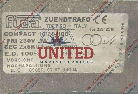 FIDA COMPACT 10/20-100 IGNITION TRANSFORMER / FAS SHIP | United Marine ...