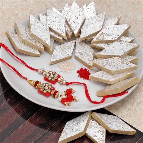 Rakhi :: Lumba Rakhi With Kaju Katli