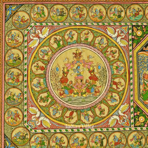 Krishna Leela With Kandarpa Rath & Kandarpa Hasti Pattachitra Painting ...