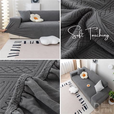 Universal Jacquard Fabric Sofa Cover- Charcoal – House of quirk