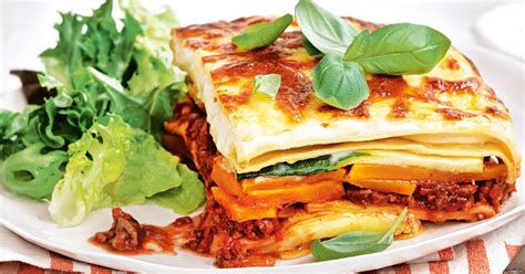 Rainbow veggie and beef lasagne