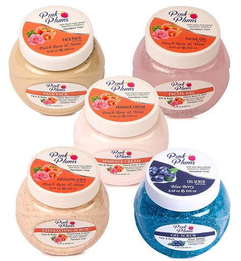 PINK PLUMS Peach Rose & Mint Facepack, Peach Rose & Mint Gel, Peach ...