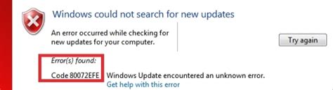Image result for Windows Update Code 80072Efe Windows 7