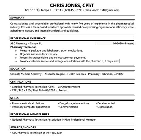 How to Create Your Pharmacy Technician Resume | UMA