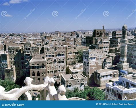 View at the Capital of Yemen Stock Image - Image of arabic, brick: 30184161