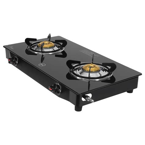 BPL Kitchen Up Glass Top 2 Burner Gas Stove BGSGTR2312BE with Toughened ...