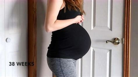 准妈妈逐周记录自己的孕肚变化，到了孕38周这肚子大的也是没谁了,亲子,孕产,好看视频