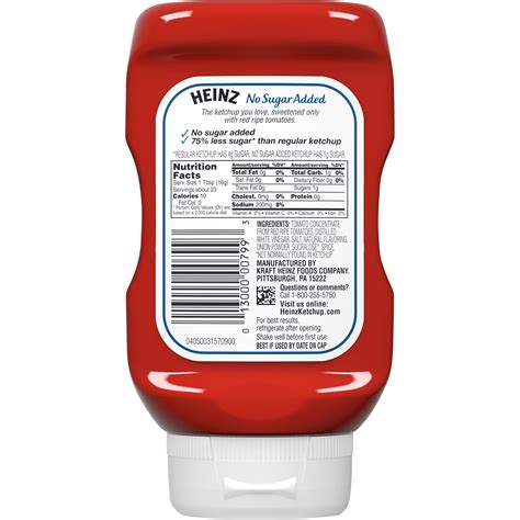 Heinz One Carb Ketchup Nutrition Facts | Besto Blog