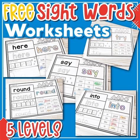 Free Printable Sight Word Worksheets