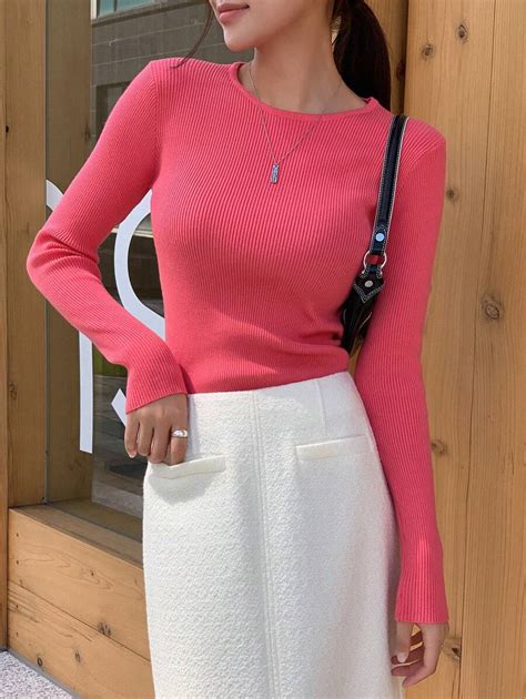 DAZY Slim Fit Solid Color Business Casual Sweater | SHEIN USA