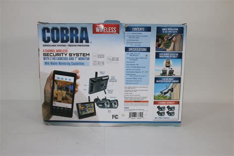 Cobra 4-Channel Wireless Surveillance System 63842 / 2 Cameras & 7" Monitor