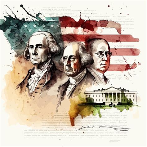 Premium Vector | A watercolor drawing of three presidents including one ...