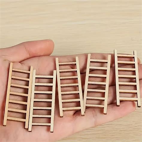 Buy Pack of 10 Mini Wooden Ladders for Fairy Gardens, DIY Crafts on Cliths