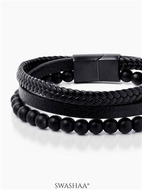 Men's Leather Bracelet - Shop Leather Bracelet for Men Online | Swashaa
