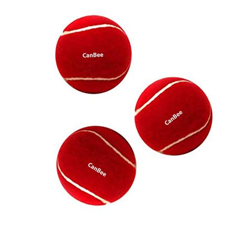 CanBee Cricket Tennis Ball Pack of 3 (Red) : Amazon.in: Sports, Fitness ...