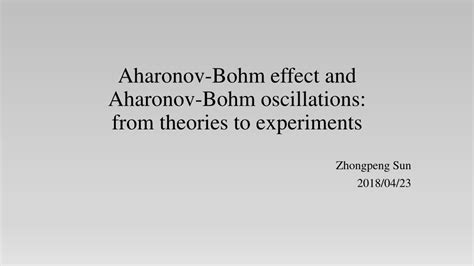PPT - Aharonov-Bohm effect and Aharonov-Bohm oscillations: from ...