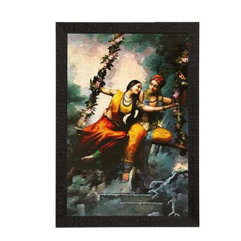 Radha Krishna Satin Matt Texture UV Art Painting - eCraftIndia Online