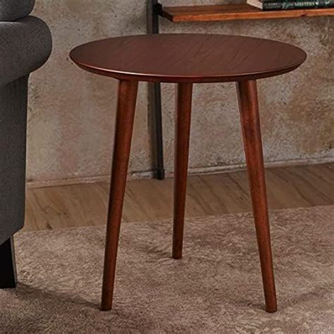 ECONODECOR Wooden Round Coffee Table, End Table, Plant Stand/Table ...