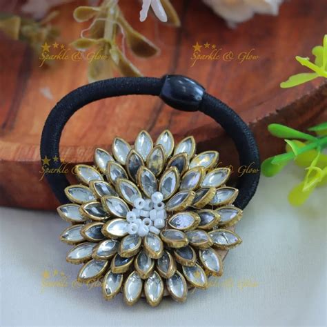 White Lotus Silk Thread Hairband – Sparkle and Glow