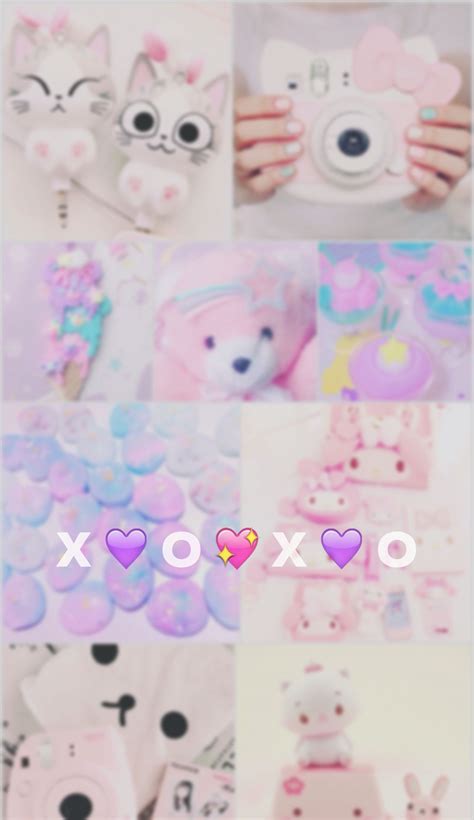 Kawaii, cute, pastel, wallpaper, iPhone, emoji, xoxo Cute Pastel Wallpaper, Cute Wallpaper For ...