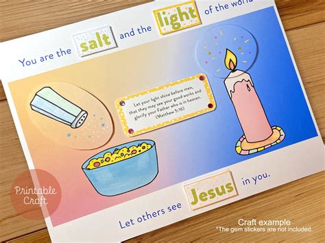 Salt and Light Craft, Sunday School Printable, Christian Kids Activity ...
