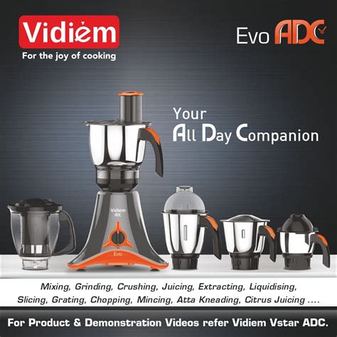 Buy Vidiem EVO ADC 4 Jars, 750W Mixer Grinder at Best Price Online ...