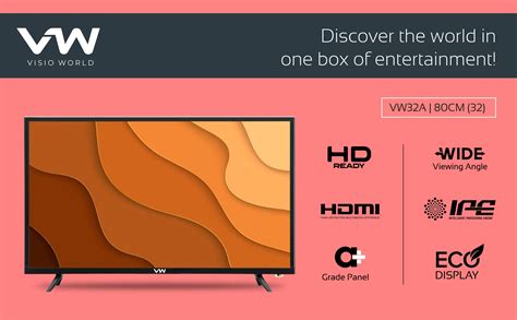 VW 80 cm (32 inches) Frameless Series HD Ready LED TV VW32A (Black ...