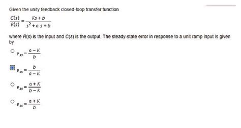 Image result for Unity Feedback Closed Loop Transfer Function
