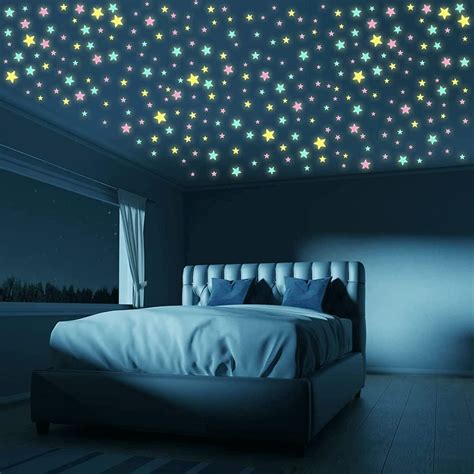DreamKraft Glow in The Dark Galaxy of Star and Moon Radium Sticker (6 ...