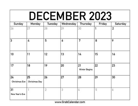 Free December Printable Calendar - 2024 Ready! - Printables for Everyone