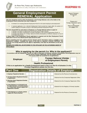 Renewal General Employement Permit Form - Department Of Jobs - Djei ...