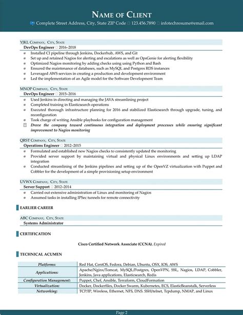 Image result for DevOps Engineer Resume