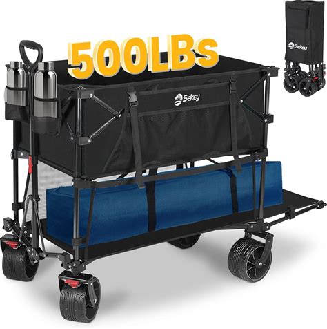 Amazon.com : 400L Large Capacity Folding Double Decker Wagon with ...